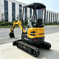 Mini-excavatrices CE EPA 1,5 tonne 1,7 tonne avec flèche pivotante