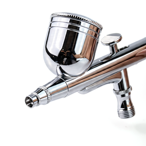 Pistolet aérographe de précision 7 ml à alimentation par gravité, pistolet aérographe chromé avec queue creuse réglable, facile à nettoyer pour la mini-<span class=keywords><strong>peinture</strong></span> - Product Image 3