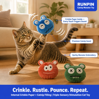Jouet pour chat en peluche amusant, monstre, à la catnip, pour chaton, à mâcher, apaisant, anti-ennui, interactif, 3 designs, 10g, fournitures