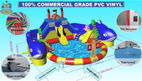 Château gonflable d'été certifié EN14960 avec toboggan aquatique et piscine, aire de jeux en PVC de qualité commerciale pour la maison et le jardin