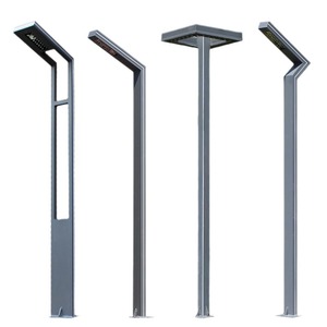 Lampadaire LED en alliage d'aluminium, étanche IP65, lumière du jour 5000K, éclairage extérieur, durée de vie 30000H, distribution de type III, solaire - Product Image 1
