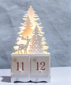 H9inch LED לוח שנה אור עם עץ חג המולד עץ קישוט קרפט
