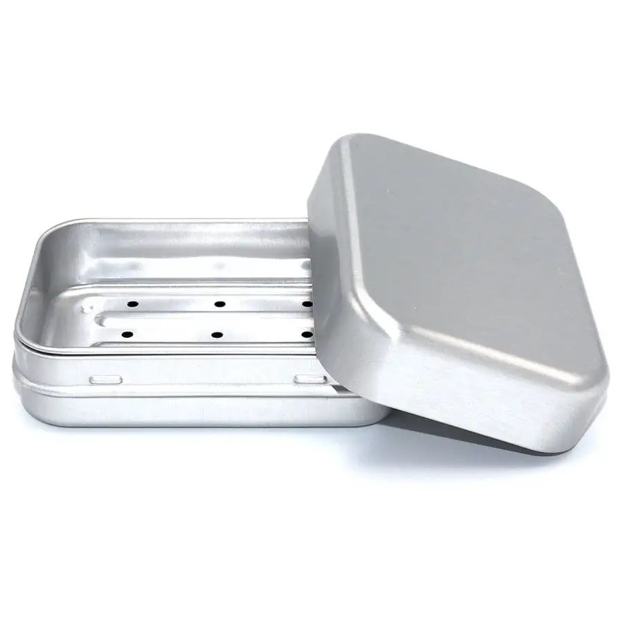 Wholesale free sample rectangle aluminum soap container home made soap holder packaging aluminium box