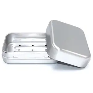 Großhandel kostenlose Probe Rechteck Aluminium Seifen behälter hausgemachte Seifen halter Verpackung Aluminium Box