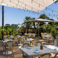 Chaise de bistrot moderne empilable en rotin PE, tressée à la main, imperméable, pour l'extérieur, idéale pour les hôtels et les parcs