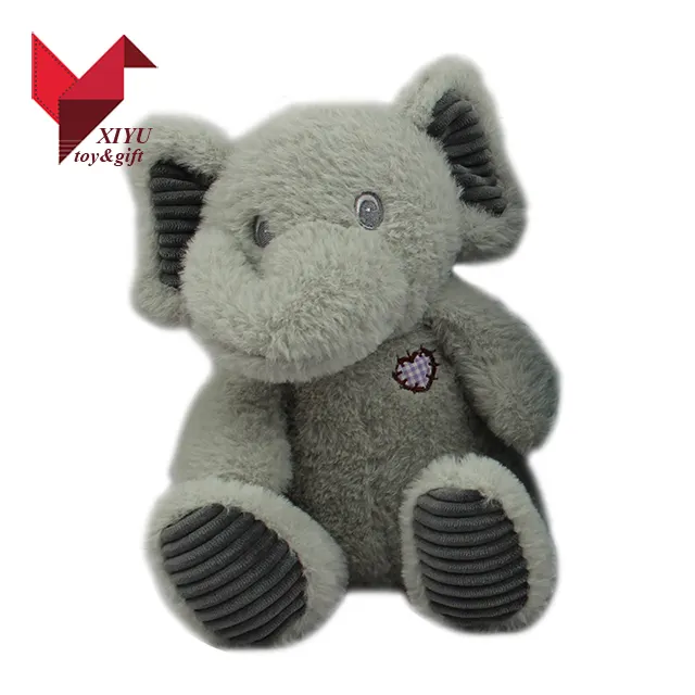 Boneka Hewan Lembut PV Abu-abu 30Cm, Mainan Gajah Grosir Kreatif untuk Bayi
