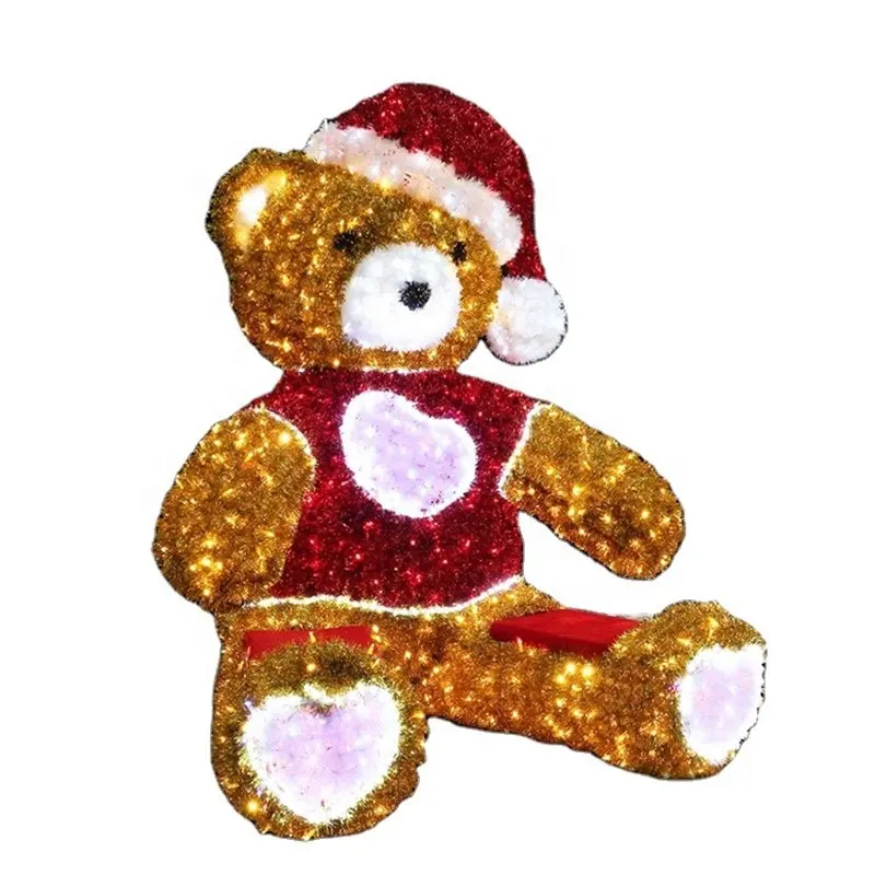 3D Bear custom Led fantasy motif 3D light outdoor christmas decoration IP65 for holiday use