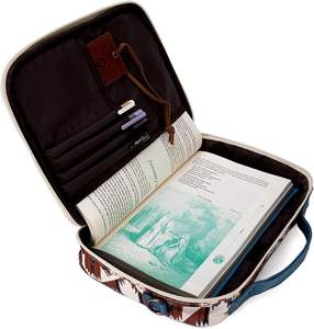 Échantillon gratuit : Housse de Bible pour femme à deux compartiments, grande mallette de transport pour Bible avec bandoulière et poignées, sac de transport pour Bible - Product Image 3