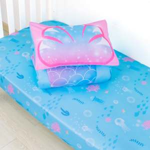 Ensemble de literie pour bébé sirène en 3 pièces avec couverture de bébé, drap de lit et taie d'oreiller, ensemble de literie pour la crèche - Product Image 5