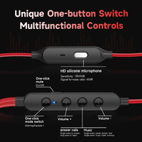Écouteurs intra-auriculaires filaires pour jeux avec micro en silicone HD, fonction de silencieux à un bouton pour appels, musique et karaoké