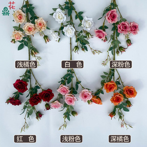 Fleurs artificielles en rose, en plastique et en soie, décoration d'intérieur, mariage, modernes, faites à la main - Product Image 2