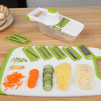 LOVFE Hachoir Manuel Multifonctionnel en Acier Inoxydable pour Légumes, Râpe à Oignon, Coupe-Concombre et Trancheur de Gingembre pour Cuisine