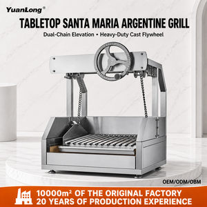 Parrilla Argentina Santa Maria Profesional Moderna de Acero Inoxidable, Parrilla para Barbacoa de Carbón para Encimera, Carro de Barbacoa con Altura Ajustable - Product Image 1