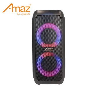 2*6.5" boombox Party Speaker with Extra bass music Lights and Karaoke Effects