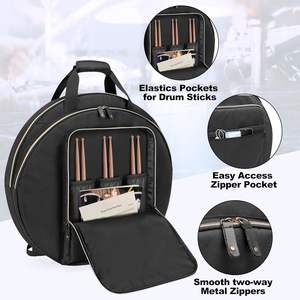 Sac de transport de luxe personnalisé pour cymbales, étui de rangement pour instruments, étui de transport étanche pour gong, sac pour tambourin avec séparateurs rembourrés - Product Image 2