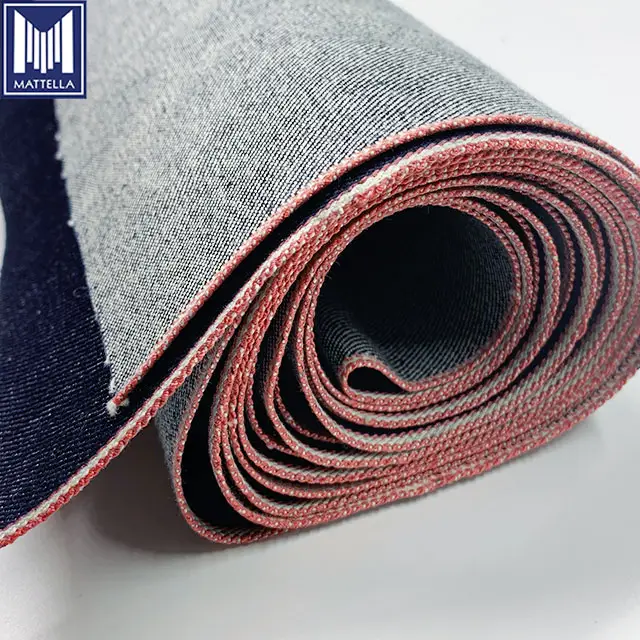 Tissu en denim style japonais pour hommes, musulman, vente en gros, lisière brut, jean, couleur rose