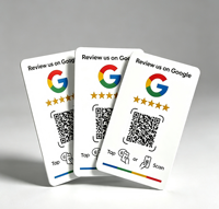 Carte NFC PVC RFID professionnelle avec puce NTAG213 13,56 MHz, étanche, pour les réseaux sociaux et l'hôtellerie - Carte de commentaires Google