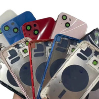 Coque arrière en verre avec cadre central en ABS pour iPhone X/XR/11/12/13/14/15/16 Plus Pro Max