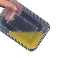 Emballages alimentaires jetables en plastique PP, contenants rectangulaires pour plats à emporter, vaisselle bento, boîte à lunch avec couvercle