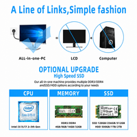 PC AIO para juegos con logotipo personalizado, pantalla giratoria de 24 pulgadas sin marco, elegante computadora de escritorio todo en uno blanca