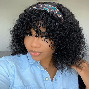Perruque Courte Bouclée <span class=keywords><strong>Afro</strong></span> Américaine Noire pour <span class=keywords><strong>Femme</strong></span>, Petites Boucles Volumineuses, Tendance, en Fibre Haute Température, Faite à la Machine - Product Image 4
