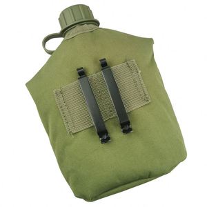 Botella de agua de cantina con muestra gratis, botella de agua de plástico con taza de lona, botella de agua con bolsa de camuflaje para senderismo y camping - Product Image 1