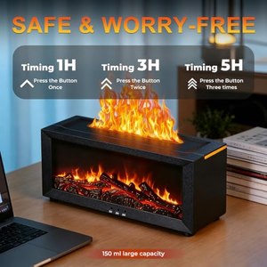 Commercial LED 7 Color Aroma <b>Flame</b> Diffuser Smart USB Rechargeable Fireplace Ultrasonic Plastic Household Bedroom Hotel Gift Set - Product Image 4