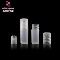 RPP(S)-3ML Translucide Clair Petit Testeur Échantillon Rouleau Bouteille Conteneur Avec Boule En Acier Capuchon Transparent Mignon Cosmétique Emballage