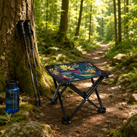 Tabouret pliant d'extérieur portable pour jardin, barbecue et camping, en tube d'acier durable, support stable, capacité ultra-robuste de 150 kg