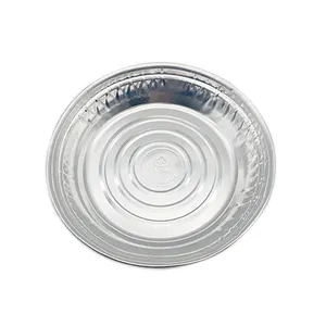 Wholesale Customable Heavy Duty Wrinkwall Thicker Tin Food Containers Pans Baking Tray Aluminium Foil Round 2500ml Disposable