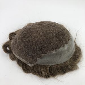 Emeda แฮร์พีชผมสีน้ำตาลอ่อนประดับลูกไม้ด้านหน้าระบบสำรองสำหรับ<span class=keywords><strong>ผู้ชาย</strong></span>วิกผมปลอมระบายอากาศได้ดีทำจากโพลี - Product Image 5