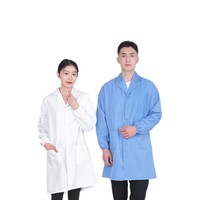 Blouses médicales unisexes en gros pour hommes et femmes, uniformes de laboratoire et d'hôpital en mélange de coton sergé, avec impression par transfert thermique