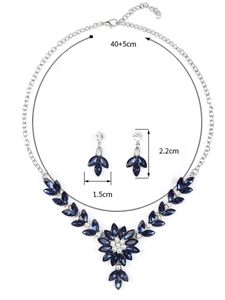 สร้อยคอและต่างหูคริสตัลสไตล์เรโทรสุดหรูสำหรับผู้หญิง ชุดเครื่องประดับสองชิ้น เหมาะสำหรับงานเลี้ยงวันเกิด - Product Image 4