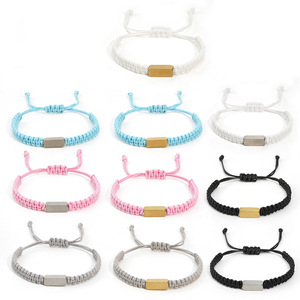 Pulsera de Cuerda de Nailon con Grabado de Logotipo, Nombre o Texto Personalizado, Unisex, de Acero Inoxidable, Hecha a Mano, en Oferta - Product Image 4