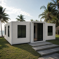 Maison conteneur extensible à ossature acier, prête à l'emploi, prix usine, conforme aux réglementations britanniques, annexe modulaire préfabriquée 2 chambres