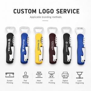 Tire-bouchon professionnel pour serveurs, ouvre-bouteille multifonction 3 en 1 pour bière et vin, logo de marque personnalisé imprimé en gros - Product Image 2
