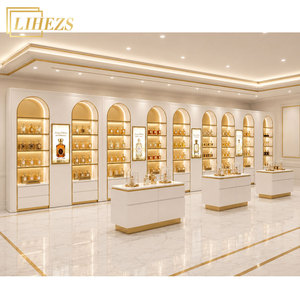Design d'Interni di Lusso Moderno per Piccolo Negozio di Profumi negli Emirati Arabi Uniti, Vetrina Espositiva Personalizzata per Profumi in Oro Bianco - Product Image 2