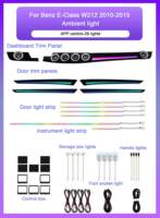 Décoration d'éclairage d'ambiance pour Mercedes-Benz Classe E W212 2010-2015 LHD/RHD, accessoires d'ambiance LED multicolores améliorés