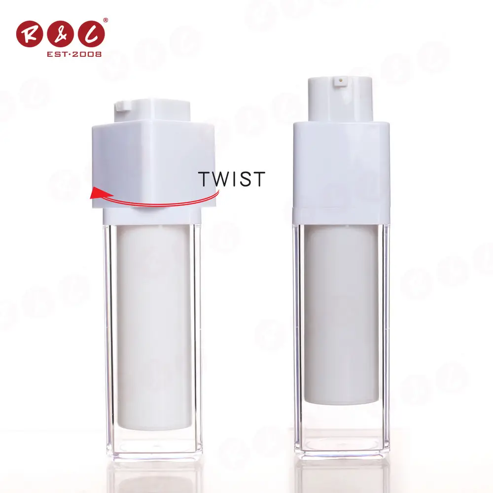 double wall Acrylic lotion Eye Cream Serum White Black clear 15ml 30ml 50ml 60ml 100ml 150ml Airless Pump Bottle with Twist Lock