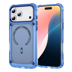เคสใสแม่เหล็กสีสันสดใส ปี 2025 สำหรับ iPhone 17 11 12 13 14 15 16 Pro Max Plus  ขอบกันกระแทกโลหะ ป้องกันเลนส์  รองรับการชาร์จ - Product Image 5
