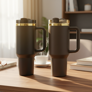 Premium Stainless Steel Vacuum Insulated Tumbler 40oz Powder Coated Laser Engraved Custom Gold Plated Thermal Cup for Home Garde - Product Image 1