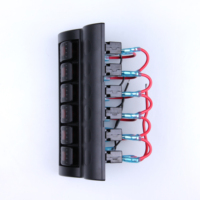 Panneau d'interrupteurs à bascule ABS 12V DC 4/6/8 voies avec disjoncteur et porte-fusible pour bateaux, camions, motos et véhicules tout-terrain