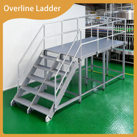 Plataforma de Mantenimiento de Aluminio Ligero para Cuartos Limpios con Barandillas de Seguridad para Uso en Fábricas