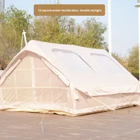 Gonflable Quatre Saisons Double Couche Camping Tente Étanche À La Pluie Épaissie Protection Solaire Moustique Prévention Deux Chambres Salon