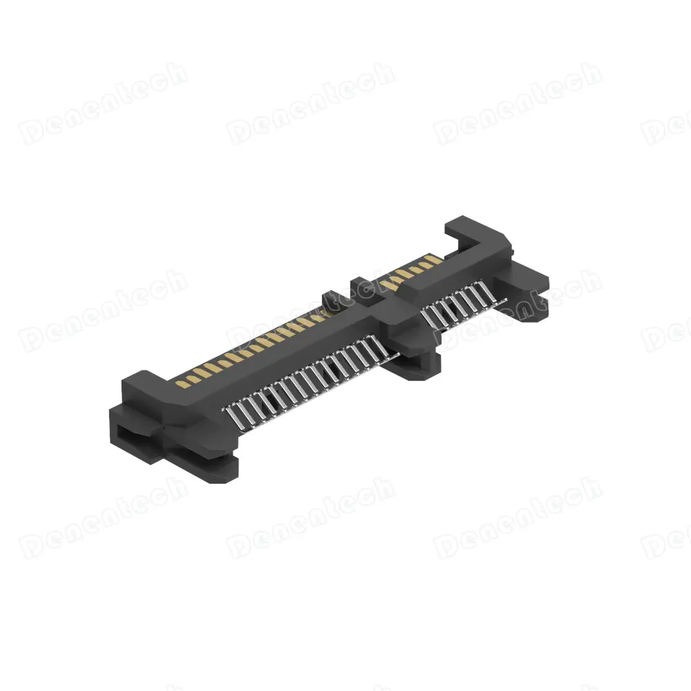 Denentech SATA 7+15P Male Splint 1.20mm Black Connector