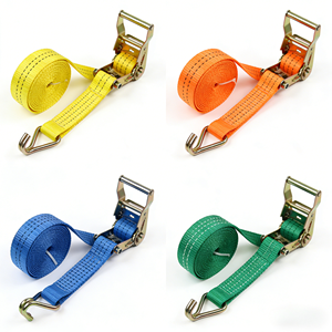 Sangles d'arrimage à cliquet 3T <span class=keywords><strong>2</strong></span> pouces haute résistance, couleurs et longueurs personnalisées, avec crochet double-J / Fabrication OEM - Product Image 1