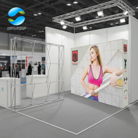 Stand d'exposition pliable en tissu extensible Spandex pour salon professionnel, cadre de présentation pop-up 4x3