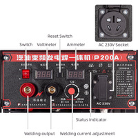 Générateur Inverter Portable à Essence 6000i P200A 225cc, Soudeuse DC 200A Double Usage, Générateur à Onde Sinusoïdale Pure 230V