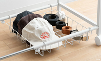 Étagère de rangement multifonctionnelle, étagère de rangement à longueur réglable, étagère en métal avec roulettes pour le salon