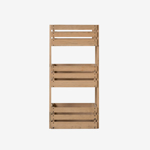 Estantería de Madera Maciza de Estilo Europeo, Minimalista, Multifuncional, de 3 Niveles, para Sala de Estar, Almacenamiento en el Suelo - Product Image 1